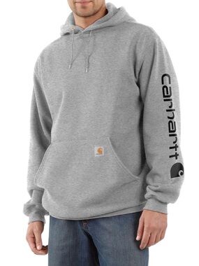Carhartt Men’s Hoodie Light Gray Size 5XL Loose Fit Pullover Sweatshirt Pocket